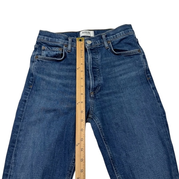 Agolde Nico High Rise Slim Jeans Fixation Medium Wash Button Fly - Picture 11 of 11